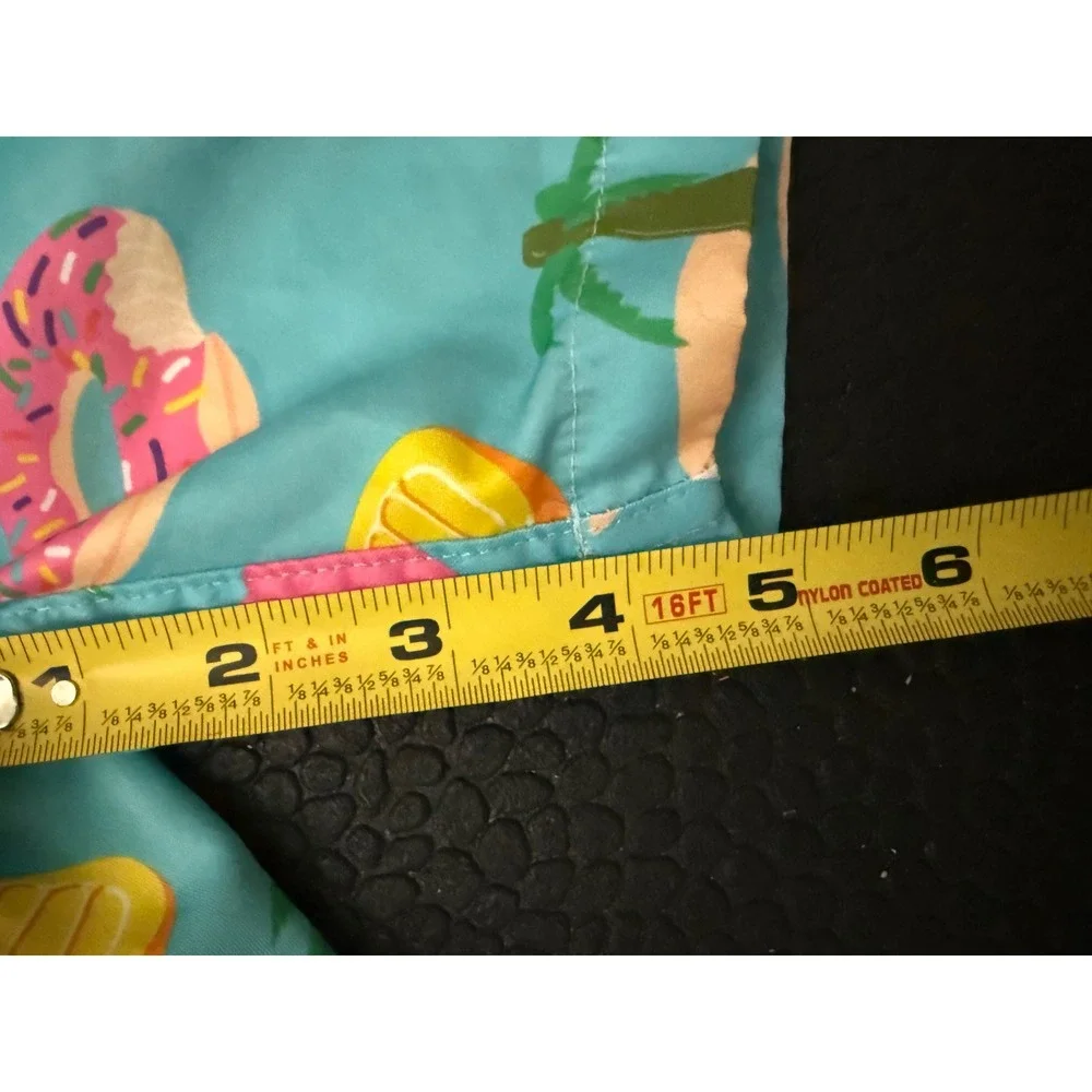 Boardies Apparel Swim Trunks Men Large Turquoise Novelty Pool Float Print Shorts